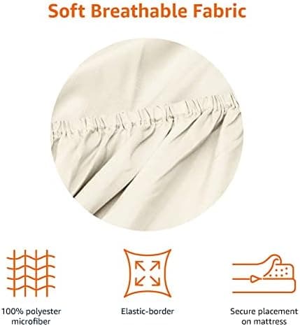 Amazon Basics Spannbettlaken – Mikrofaser Spannbetttuch 150 x 200 x 30 cm (für Matratzen bis 30 cm)