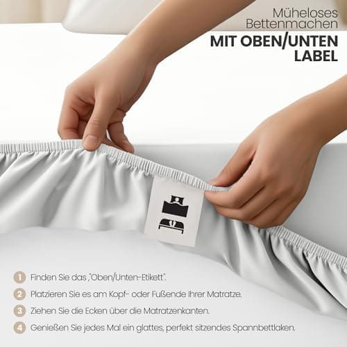 Utopia Bedding 2er-Set Spannbettlaken 140 x 200 cm – OEKO-TEX MADE IN GREEN zertifiziert – 35 cm Tiefe Tasche