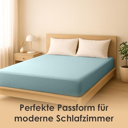 Jersey-Spannbettlaken / Spannbetttuch – 100% Baumwolle, 180x200–200x200 cm