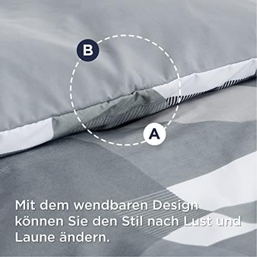 BEDSURE Bettwäsche-Set 135x200 (4-teilig) – Wendebettwäsche OEKO-TEX STANDARD 100 mit Reißverschluss, 2×80x80 Kissenbezü