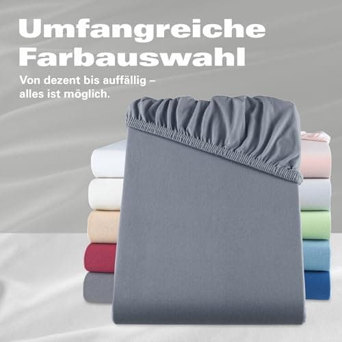 BaSaTex Bio-Jersey Spannbettlaken 120x200 cm – 100% Bio-Baumwolle, GOTS-zertifiziert – Taupe