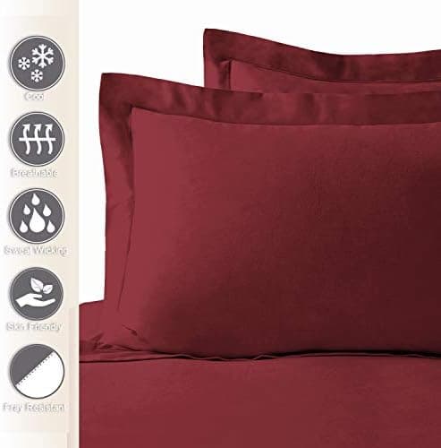 Pizuna Kissenbezüge 2er-Pack 40 x 80 cm Dunkelblau – 100% Langstapel-Baumwolle, 400 Fadenzahl