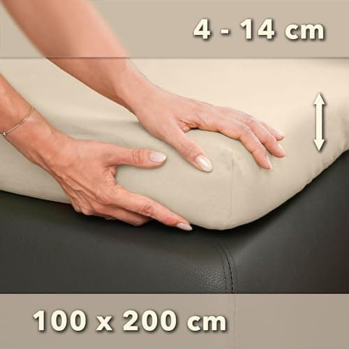 STUDIO Basic Spannbettlaken 200×220 cm – Jersey aus 100% gekämmter Baumwolle, elastisch & bügelfrei, passend für Matratz