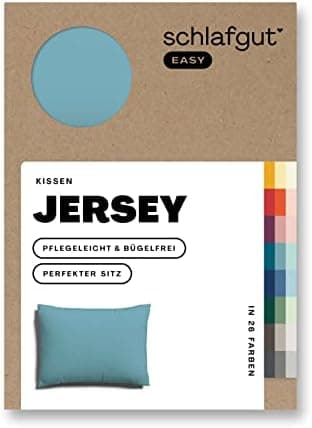 Schlafgut Easy Jersey Kissenbezug 40 x 40 cm – 100% Baumwolle, superweich & atmungsaktiv, Green Mid