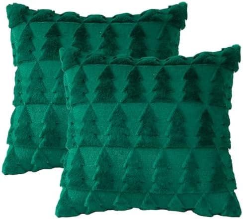 Artscope 2er-Set Kissenbezüge (40x40 cm) – weicher Kurzplüsch Wollsamt, Schneeflocke Creme Beige
