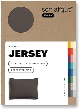 Schlafgut Easy Jersey Kissenbezug 40 x 40 cm – 100% Baumwolle, superweich & atmungsaktiv, Green Mid