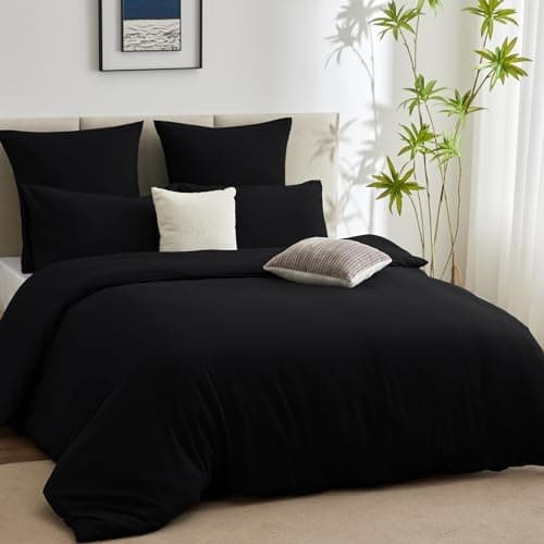 WAVVE Bettwäsche 135x200 – 4‑teiliges Mikrofaser‑Set Anthrazit (inkl. 2×80×80 cm Kissenbezüge) mit Reißverschluss, OEKO‑