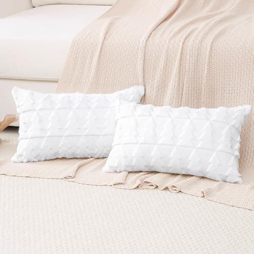 Artscope 2er-Set Kissenbezüge (40x40 cm) – weicher Kurzplüsch Wollsamt, Schneeflocke Creme Beige