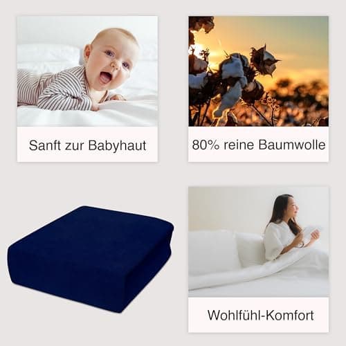 Elastisches Jersey-Spannbettlaken 90x180 cm – 100% Baumwolle, kuschelig warm