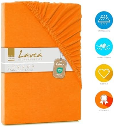 Lavea Spannbettlaken 120x200 cm – atmungsaktives Baumwoll‑Jersey, passend für Matratzen bis 20 cm (Mittelgrau)