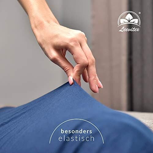 leevitex® Spannbettlaken 180x200–200x200 cm | 100% Jersey-Baumwolle | für Matratzen bis 25 cm
