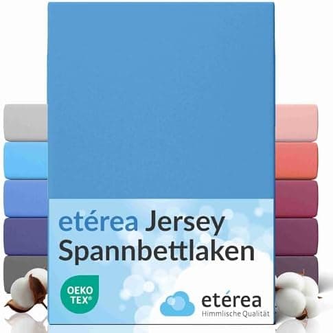 etérea Jersey-Spannbettlaken 80x200 cm Weiß – 100% Baumwolle, OEKO-TEX MADE IN GREEN & STANDARD 100