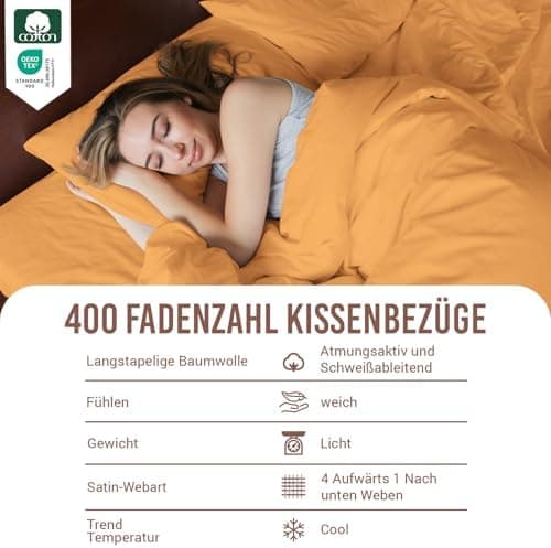 Pizuna Kissenbezüge 2er-Pack 40 x 80 cm Dunkelblau – 100% Langstapel-Baumwolle, 400 Fadenzahl
