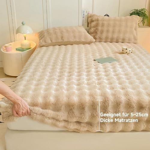 Frottee-Spannbettlaken 90×200 cm – Luxus Kuschelbettlaken aus Premium-Kunstfell, ultraweich & flauschig, passend für Mat