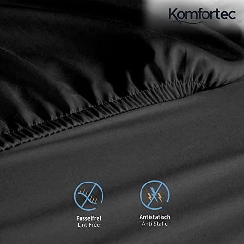Komfortec Spannbettlaken 90x200 cm Jersey-Baumwolle – OEKO-TEX® Standard 100, Rundumgummizug für perfekte Passform, Weiß
