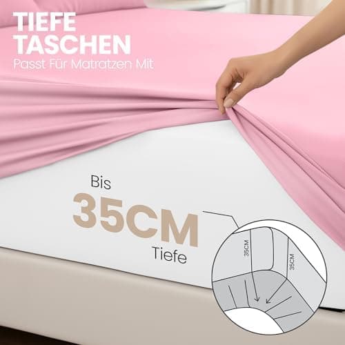 Utopia Bedding 2er-Set Spannbettlaken 140 x 200 cm – OEKO-TEX MADE IN GREEN zertifiziert – 35 cm Tiefe Tasche