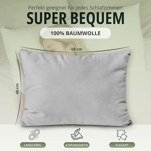 NatureMark Jersey Kissenbezüge – weich & atmungsaktiv, hautfreundlich – 40x40 cm, Anthrazit