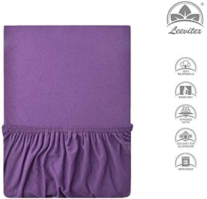 leevitex® Spannbettlaken 180x200–200x200 cm | 100% Jersey-Baumwolle | für Matratzen bis 25 cm