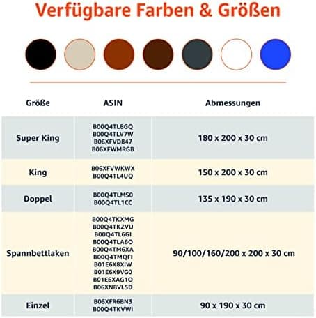 Amazon Basics Spannbettlaken – Mikrofaser Spannbetttuch 150 x 200 x 30 cm (für Matratzen bis 30 cm)