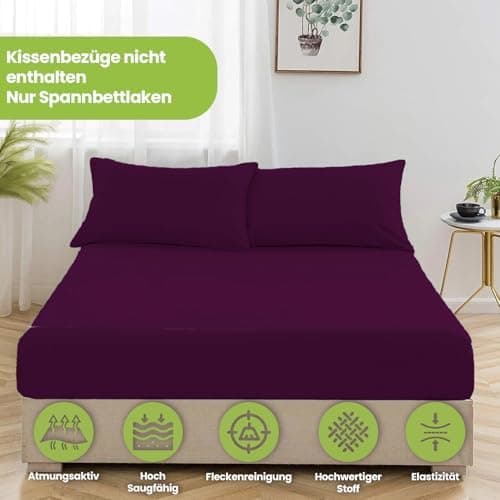 Julido Jersey-Spannbettlaken 140x200 cm – Baumwolle, OEKO-TEX® Standard 100, hautfreundlich & allergikergeeignet, Grün