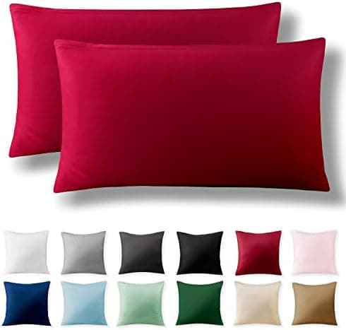 2er-Set Kissenbezüge 40 x 80 cm – Renforcé, 100% Baumwolle, superweich mit Reißverschluss, Babyrosa