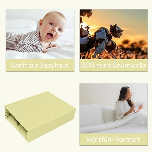 Elastisches Jersey-Spannbettlaken 90x180 cm – 100% Baumwolle, kuschelig warm