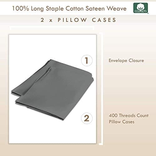 Pizuna Kissenbezüge 2er-Pack 40 x 80 cm Dunkelblau – 100% Langstapel-Baumwolle, 400 Fadenzahl