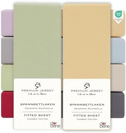 Spannbettlaken 90x200 – Jersey 100% gekämmte Baumwolle, passend für Matratzen bis 30 cm