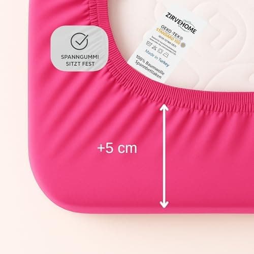 Spannbettlaken 120x200 cm – Jersey 100% Baumwolle – für Matratzen bis 25 cm Höhe