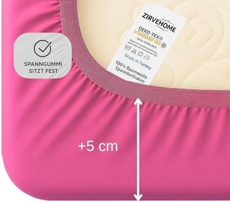 Spannbettlaken 120x200 cm – Jersey 100% Baumwolle – für Matratzen bis 25 cm Höhe