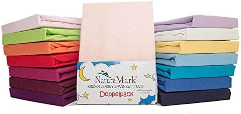 NatureMark Jersey-Spannbettlaken – 100% Baumwolle, 120 x 200 cm (Schoko Braun)