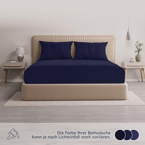 Dreamzie Topper-Spannbettlaken 180×200–200×200 cm – Jersey-Baumwolle 150 g/m², OEKO‑TEX STANDARD 100, extra niedrige Sei