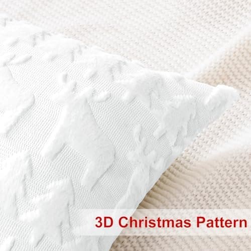 Artscope 2er-Set Kissenbezüge (40x40 cm) – weicher Kurzplüsch Wollsamt, Schneeflocke Creme Beige