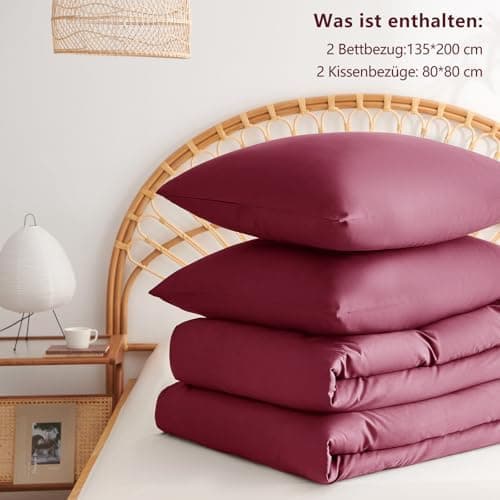 WAVVE Bettwäsche 135x200 – 4‑teiliges Mikrofaser‑Set Anthrazit (inkl. 2×80×80 cm Kissenbezüge) mit Reißverschluss, OEKO‑
