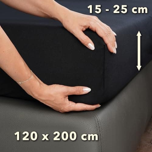 STUDIO Basic Spannbettlaken 200×220 cm – Jersey aus 100% gekämmter Baumwolle, elastisch & bügelfrei, passend für Matratz