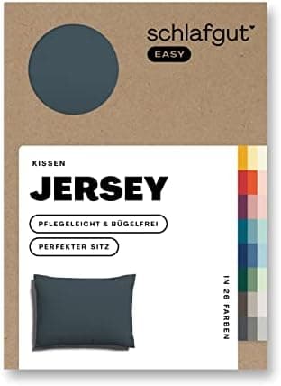 Schlafgut Easy Jersey Kissenbezug 40 x 40 cm – 100% Baumwolle, superweich & atmungsaktiv, Green Mid