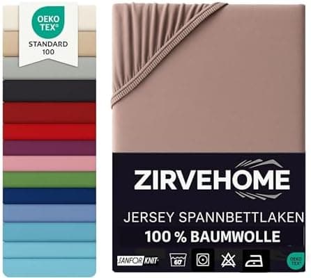 Spannbettlaken 120x200 cm – Jersey 100% Baumwolle – für Matratzen bis 25 cm Höhe