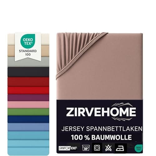 Spannbettlaken 120x200 cm – Jersey 100% Baumwolle – für Matratzen bis 25 cm Höhe