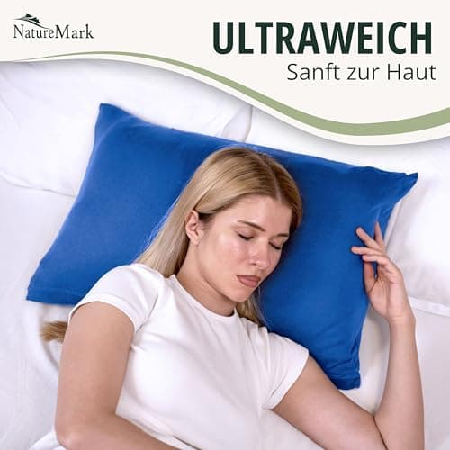 NatureMark Jersey Kissenbezüge – weich & atmungsaktiv, hautfreundlich – 40x40 cm, Anthrazit