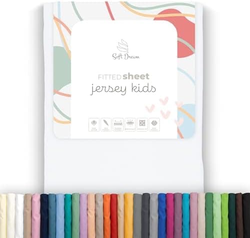 Soft Dream Spannbettlaken 90x200 cm Dunkelgrau – 100% gekämmte Baumwolle Jersey – für Kinder- & Juniorbett