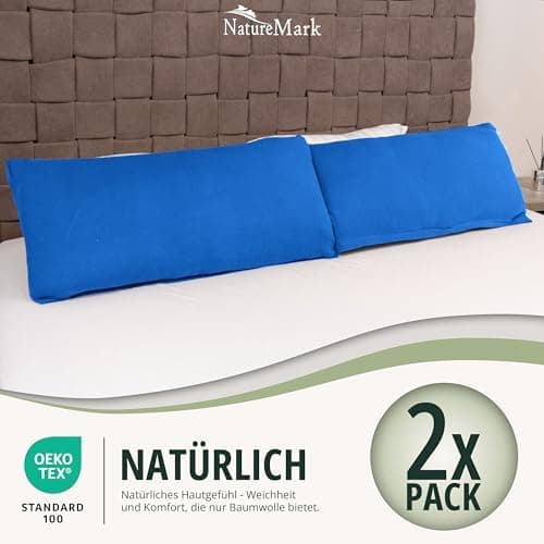 NatureMark Jersey Kissenbezüge – weich & atmungsaktiv, hautfreundlich – 40x40 cm, Anthrazit