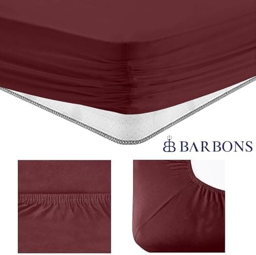 BARBONS Spannbettlaken 140x200 cm – 100% Baumwolle Jersey, für Boxspringbett & Matratzen bis 27 cm – Hellgrau