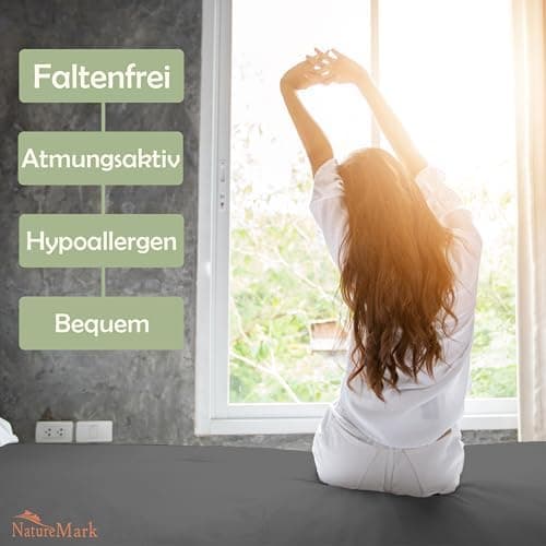 NatureMark Mikrofaser-Spannbettlaken 90x200–100x200 cm, türkis