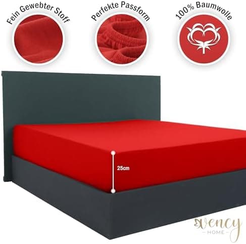 Vency Spannbettlaken 90x200 cm (bis 25 cm Matratzenhöhe) – 100% Baumwolle, Weiß