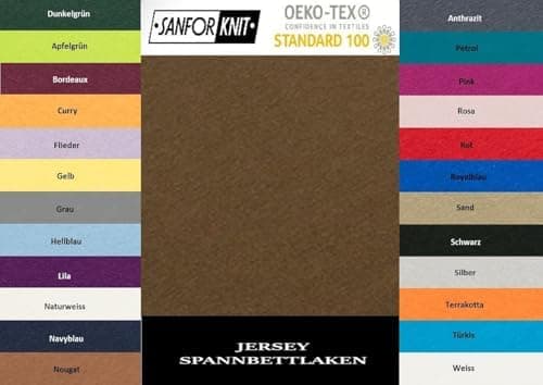 EXKLUSIV HEIMTEXTIL Jersey-Spannbettlaken 90–100 x 200 cm, bis 25 cm Matratzenhöhe – 100% Baumwolle, Öko‑Tex zertifizier