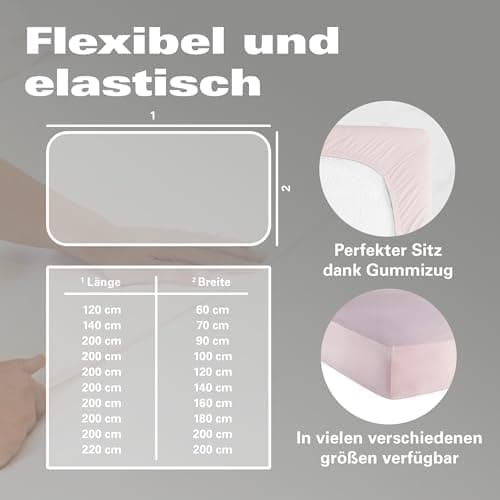 BaSaTex Bio-Jersey Spannbettlaken 120x200 cm – 100% Bio-Baumwolle, GOTS-zertifiziert – Taupe