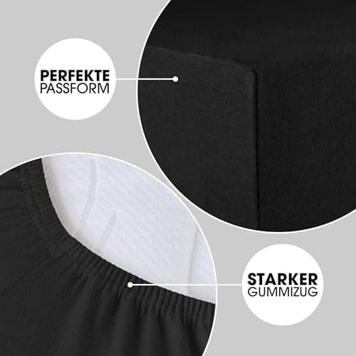 CelinaTex Jersey-Spannbettlaken 90x200–100x200 cm bis 26 cm Matratzenhöhe | 100% gekämmte Baumwolle | OEKO‑TEX STANDARD