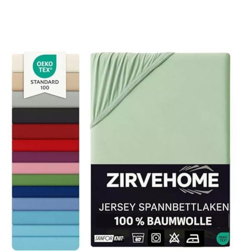 Spannbettlaken 120x200 cm – Jersey 100% Baumwolle – für Matratzen bis 25 cm Höhe