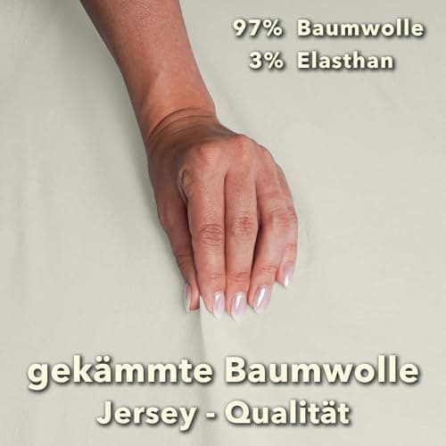 STUDIO Spannbettlaken Jersey – 97 % Baumwolle / 3 % Elastan – 120×200 / 120×220 / 130×200 / 130×220 cm, passend für Matr