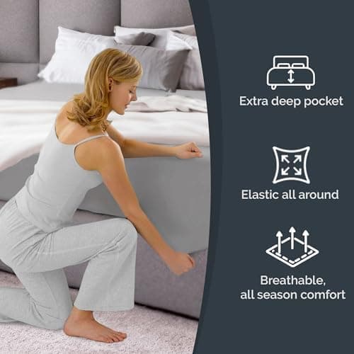 Spannbettlaken 180x200 cm – Extra tiefes Spannbetttuch bis 40 cm (16") – Weiche gebürstete Mikrofaser, knitterfrei & sch
